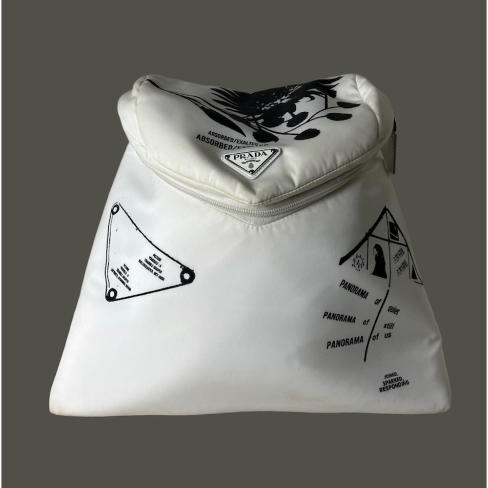 Prada White and Black Backpack